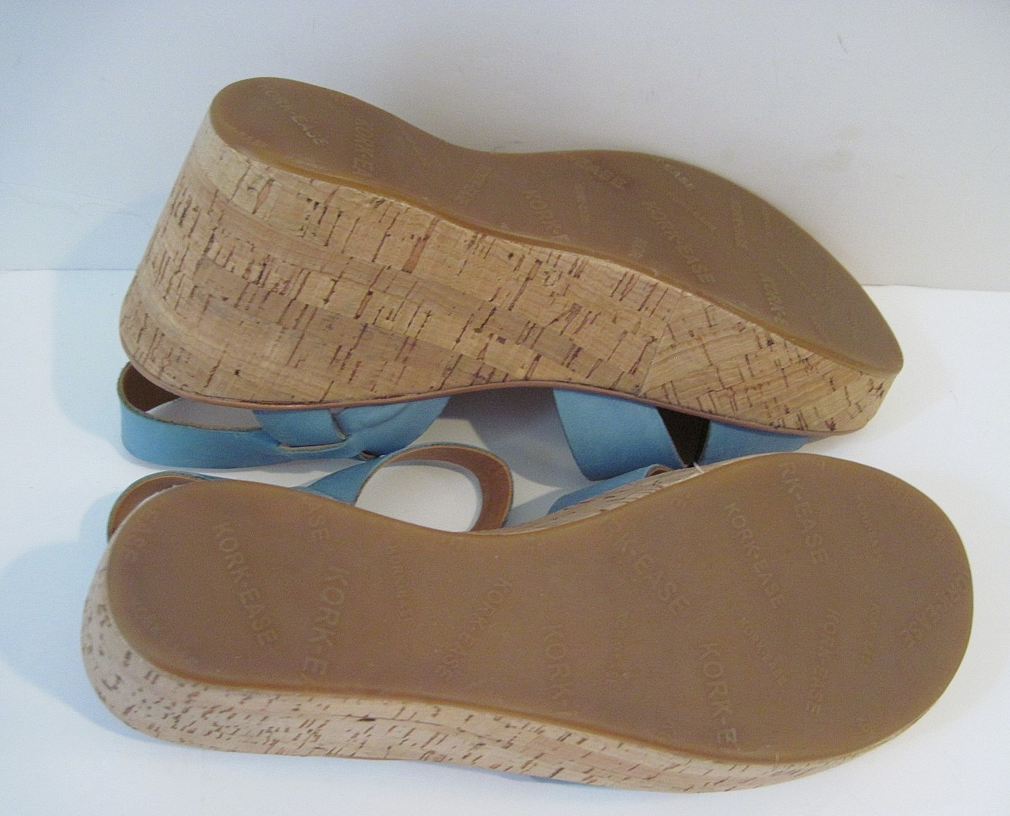 Kork Ease Ava 2.0 Women’s Blue Leather Cork Wedge Platform Sandals Size 8/ 39