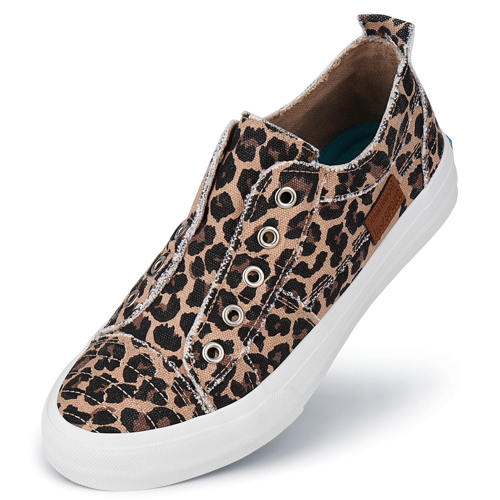 Womens Slip On Fashion Sneakers No Laces Casual Canvas Flats Tennis Walking Shoe