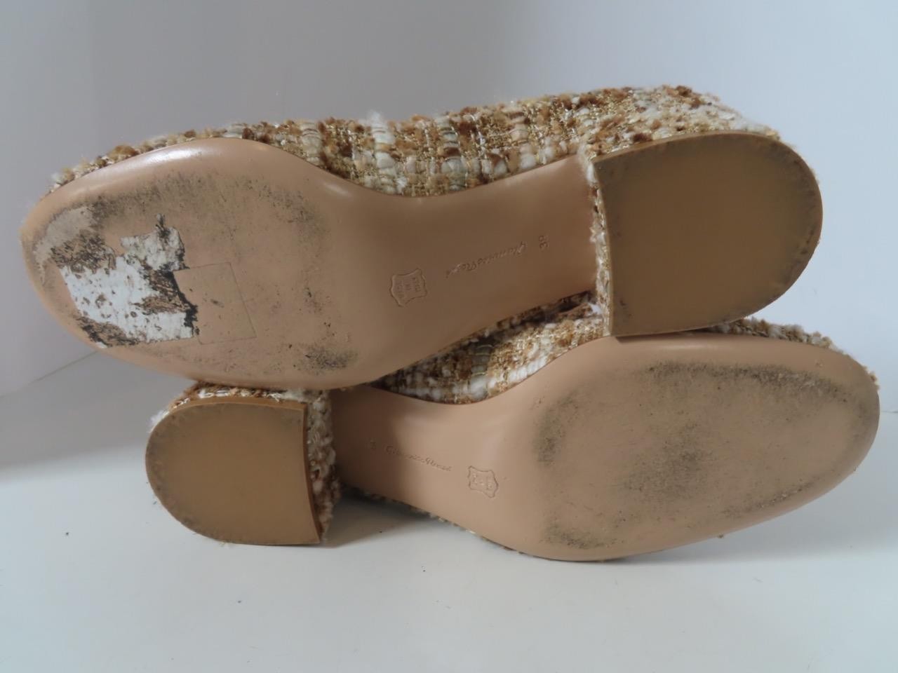 Gianvito Rossi Nude Boucle Tweed Mary Jane 45mm Pumps Size 39/US 9