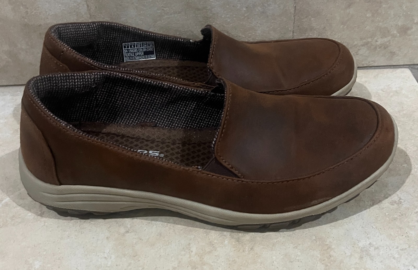 Skechers Relaxed Fit Air-Cooled Memory Foam Women’s Size 7 Brown Slip-On Shoes