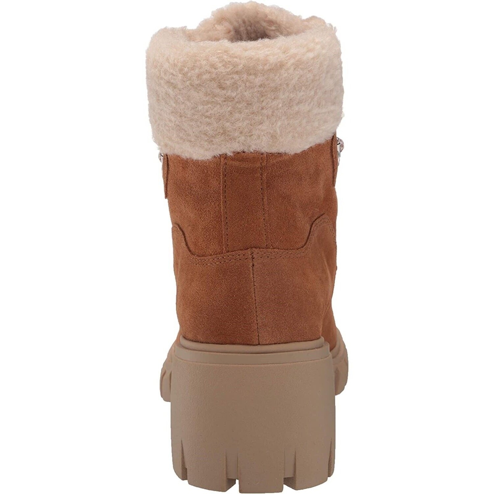 Steven New York Women Block Heel Combat Hiker Boots Size US 7.5M Tan Suede