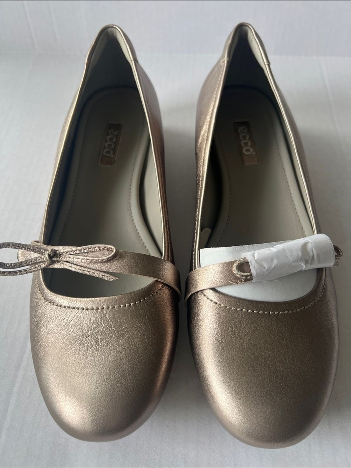 ECCO Touch Anine flats in a rose gold metallic leather Comfort Shoes