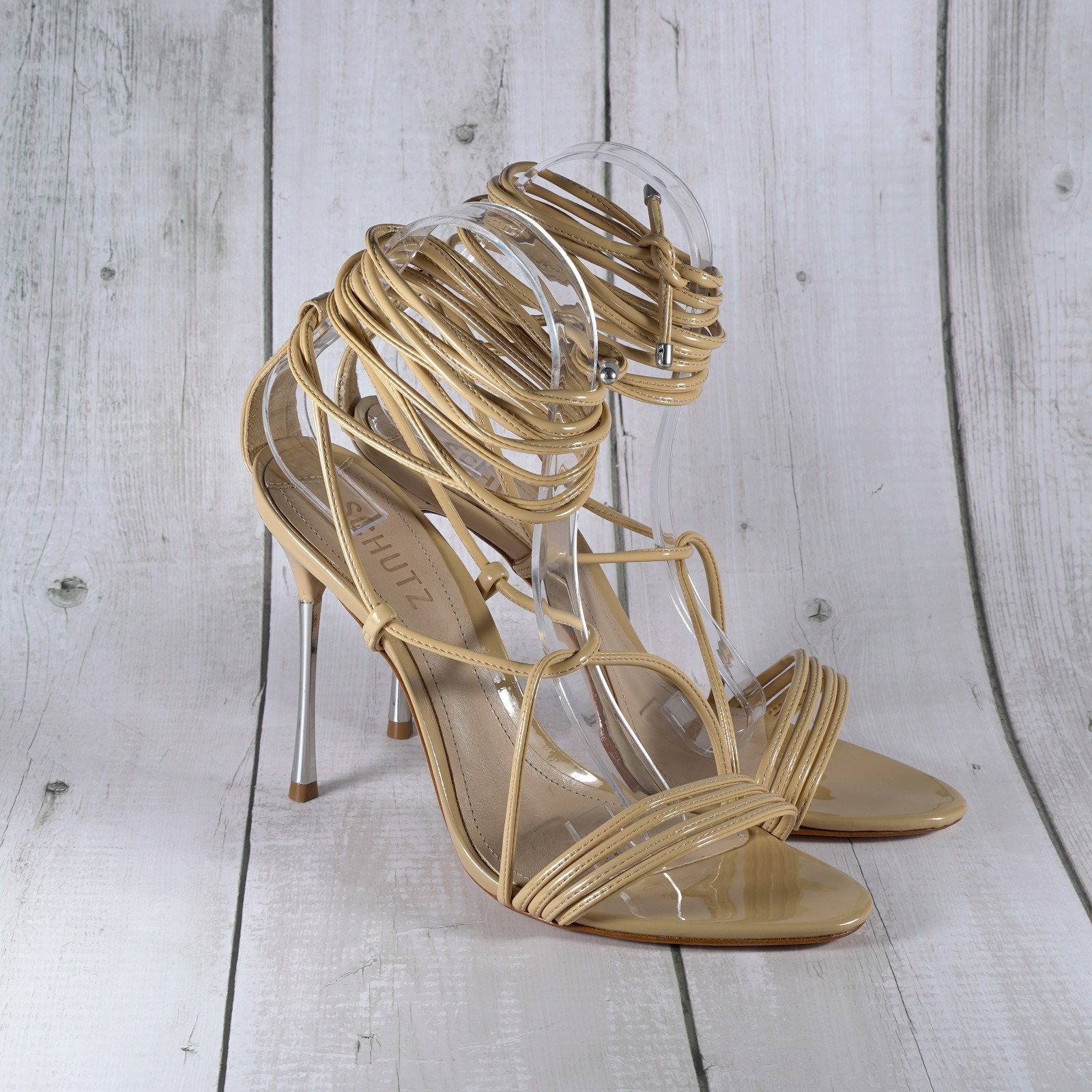 SCHUTZ Adeline Light Nude High Sandals 8.5 M