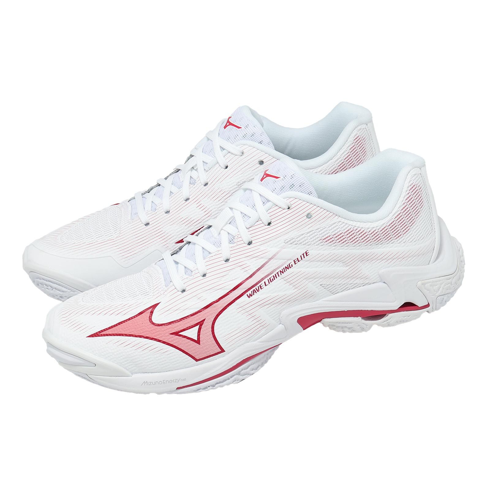 Mizuno Wave Lightning Elite White Red Women Unisex Volleyball Shoes V1GC2600-73