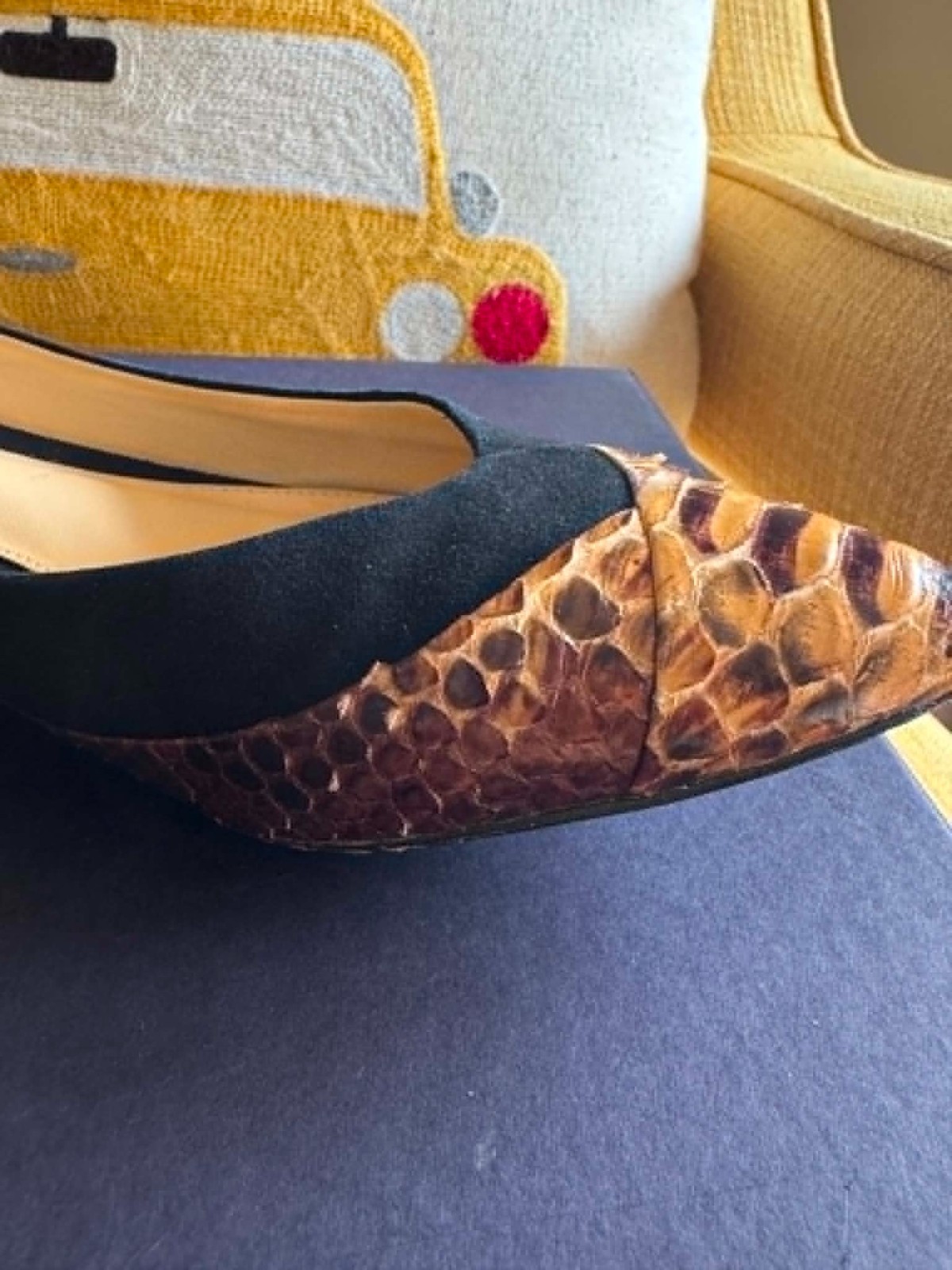 ALEXANDRE BIRMAN Python Snake Skin Suede Leather Ballerina Flats Size 37