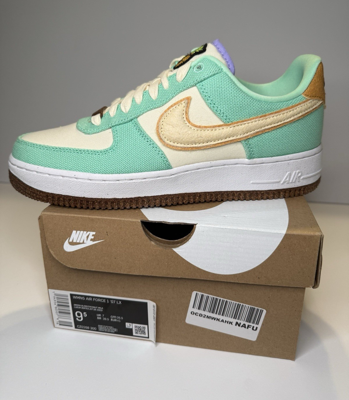 Nike Air Force 1 ’07 LX Happy Pineapple Green Glow Coconut Milk CZ0268-300