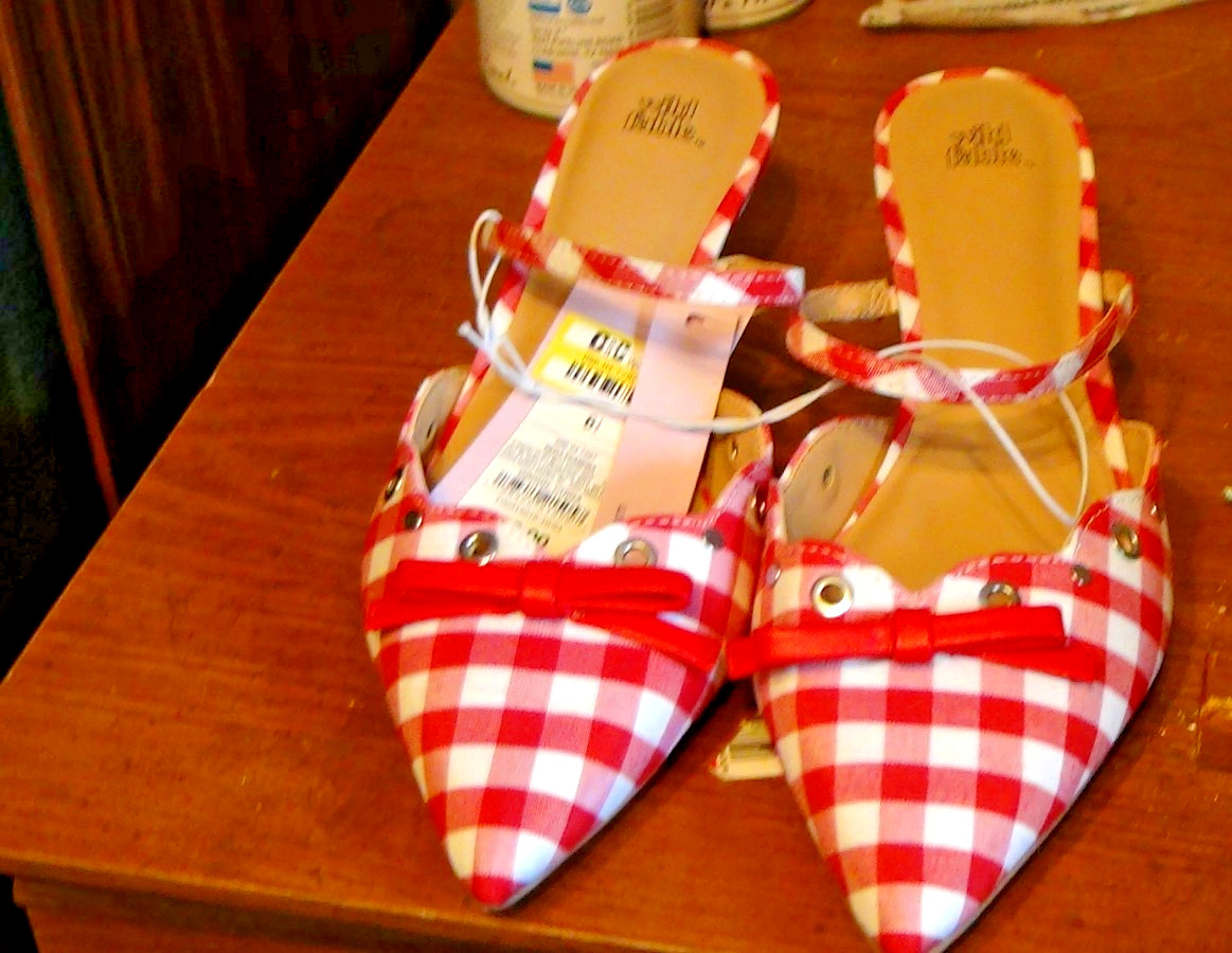 Wild Fable Women’s Lysandra Red White Gingham Eyelet Kitten Heels Sizes 6-11