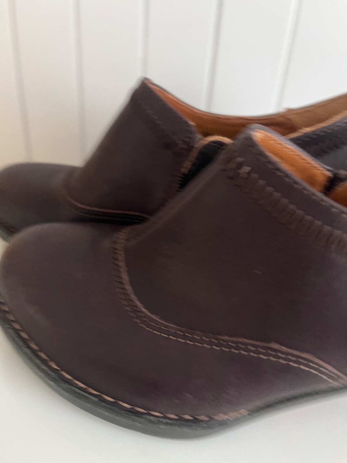 ART Company Women’s 0481 Brown Leather Shoes Block Hill Zip EU 38 US 7-7.5