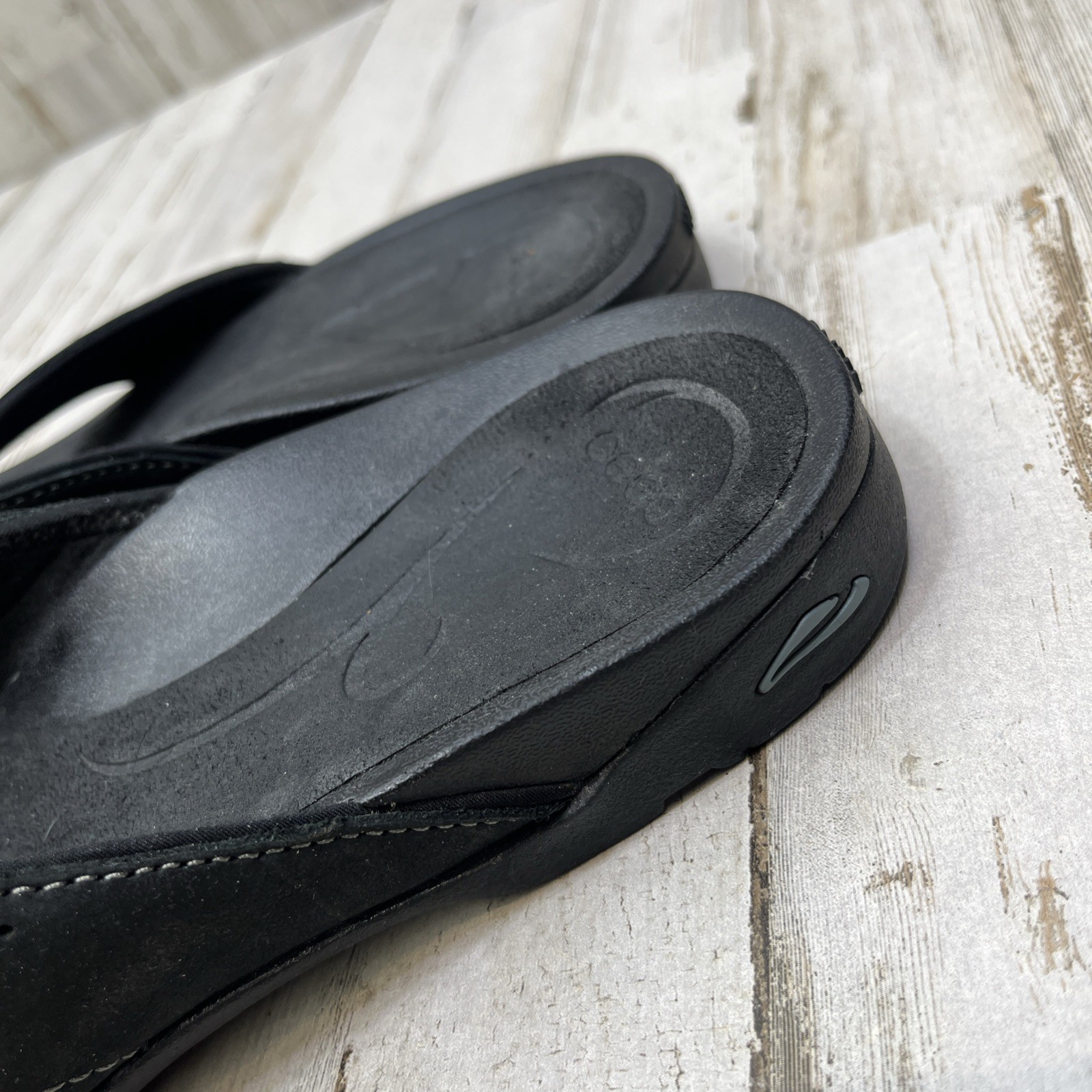 Abeo Balboa W400 Sandals Flip Flops Thongs Women’s Sz 8.5N Leather/Textile Black