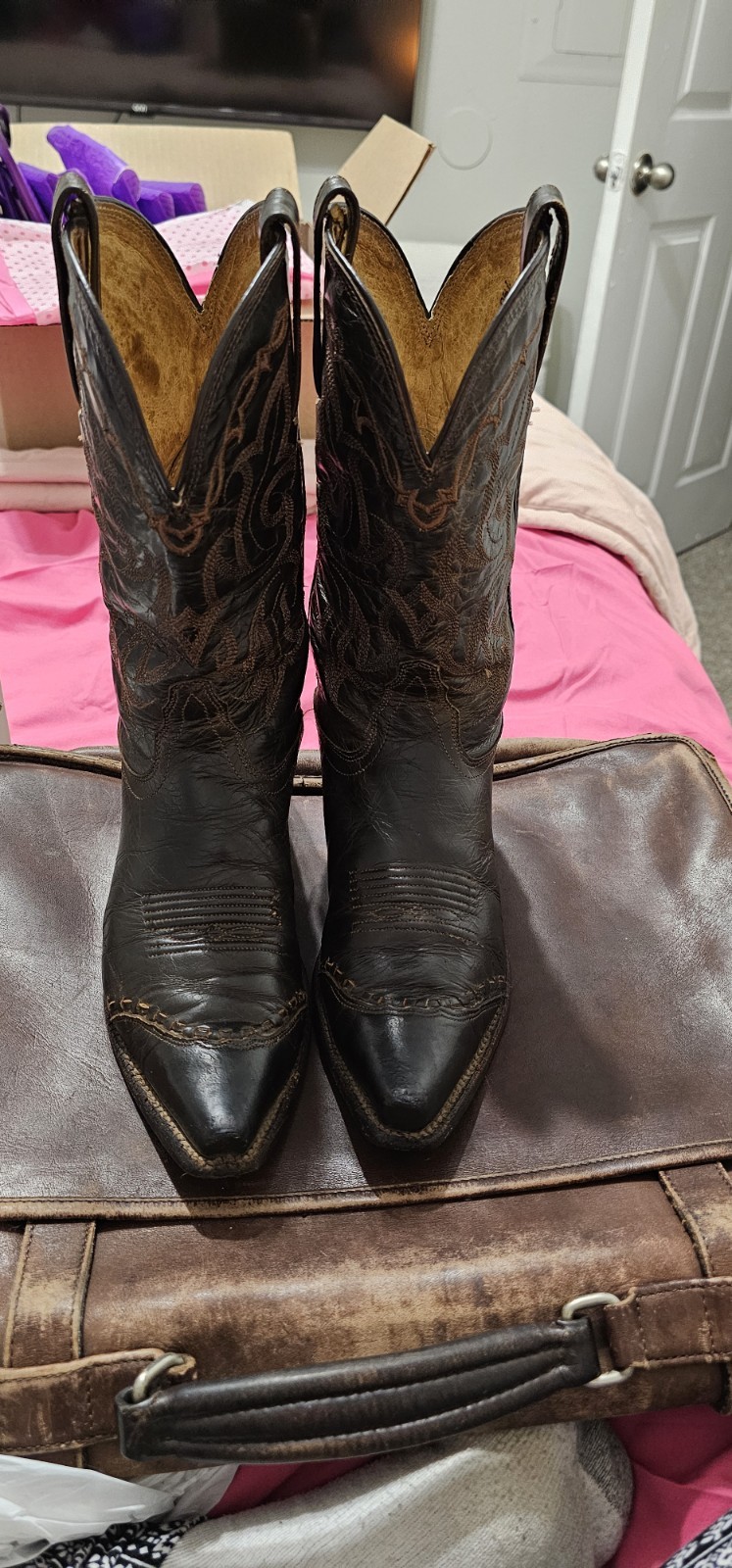 Tony Lama VF6009 Vaquero Sierra Goldrush Wingtip Snip Toe Boots Women’s 7.5 B