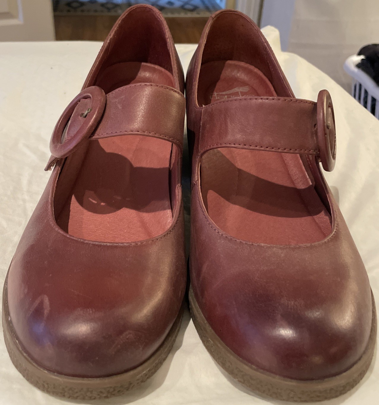 DANSKO Womens Burgundy Leather Mary Jane Style Shoe Sz 40 Us 9-9.5