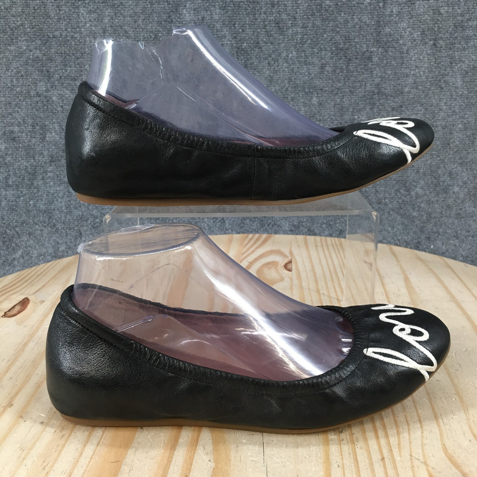 ED Ellen DeGeneres Love Shoes Womens 8 M Langston Ballet Flats Black Leather
