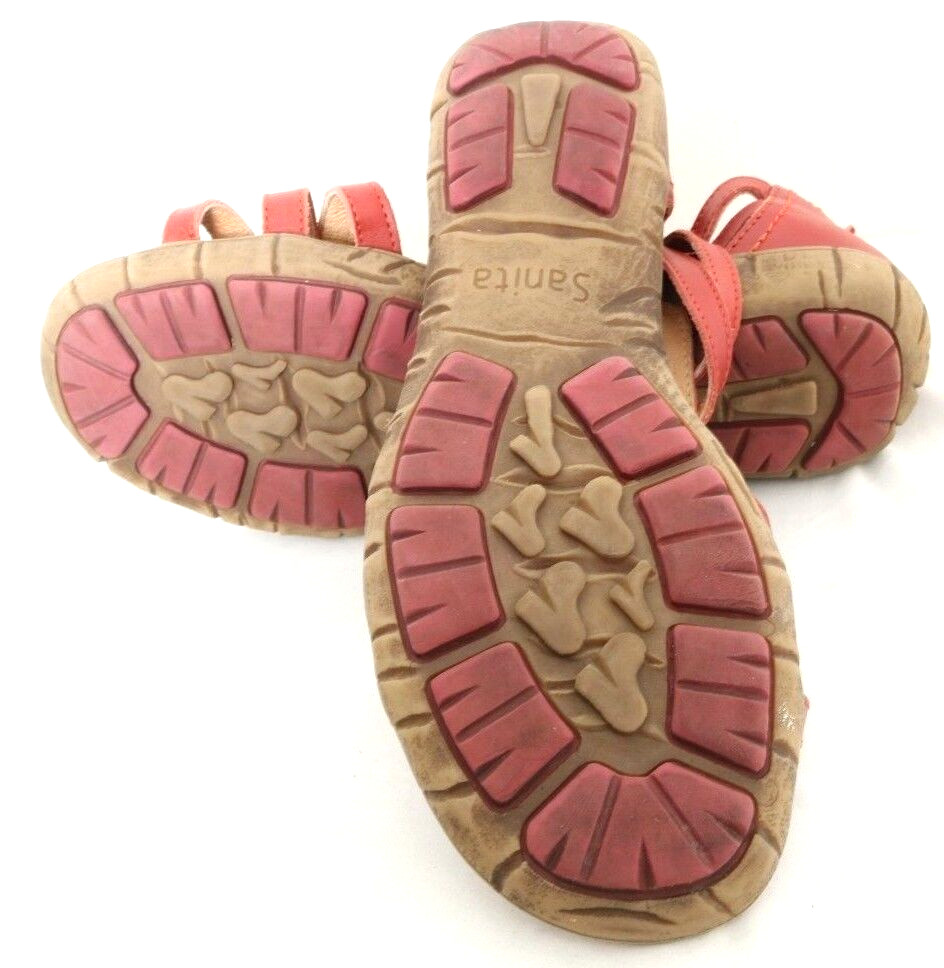 Sanita Red leather Strappy gladiator Studded Sandals shoes EU 42 Women’s US 11.5