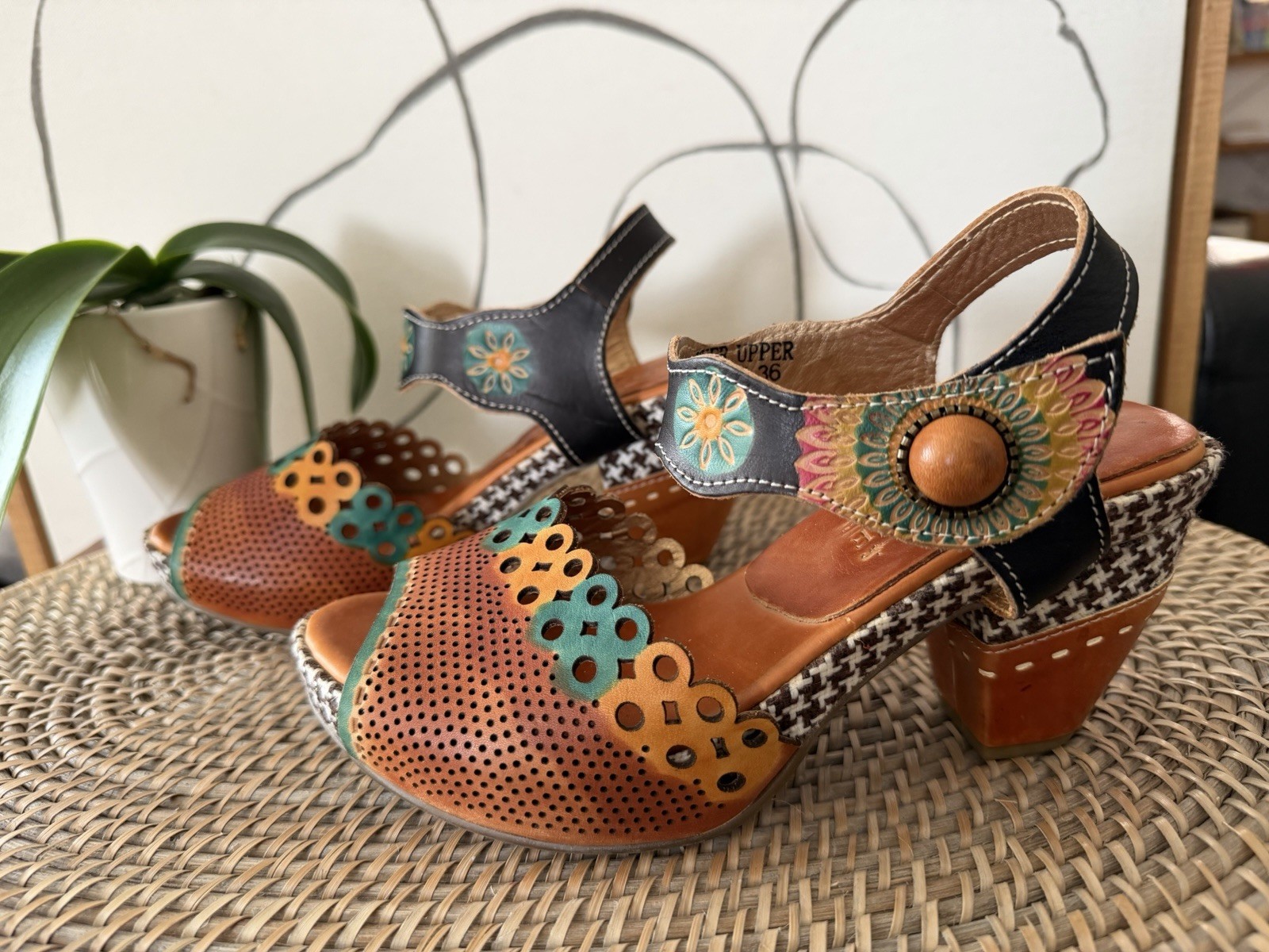 L’Artiste By Spring Step Jive Boho Chunky Festival Sandals Shoes Womens 36/ 6