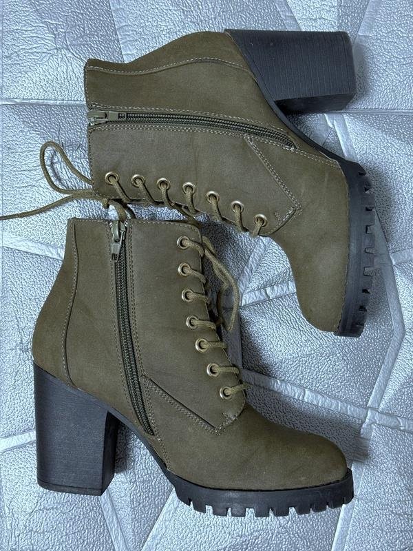 women new look boots khaki synthetic leather 35.5