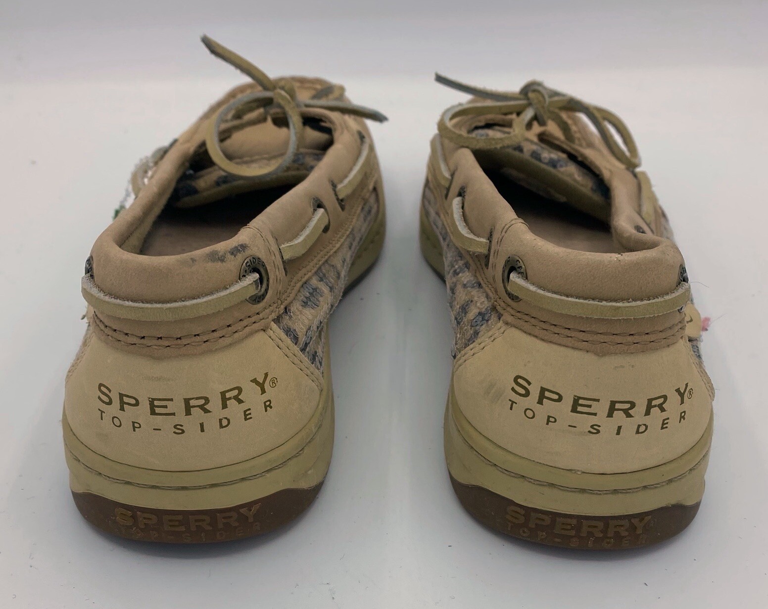 Sperry – Top Sider – Sequin Animal Accent Boat Shoes Women’s Size 7M EUC