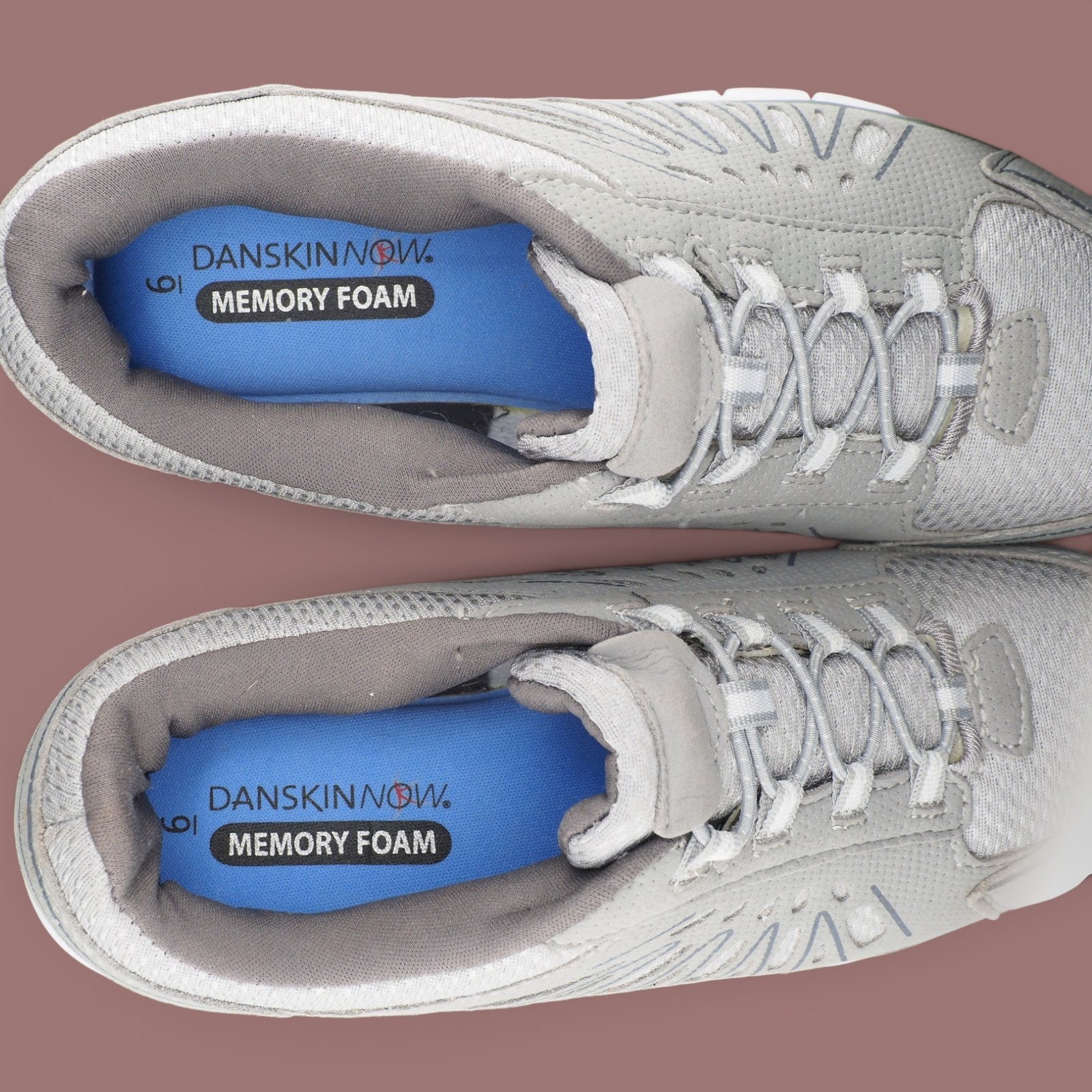 Danskin Now Womens Memory Foam Walking Shoes Gray Athletic Sneakers Size 6