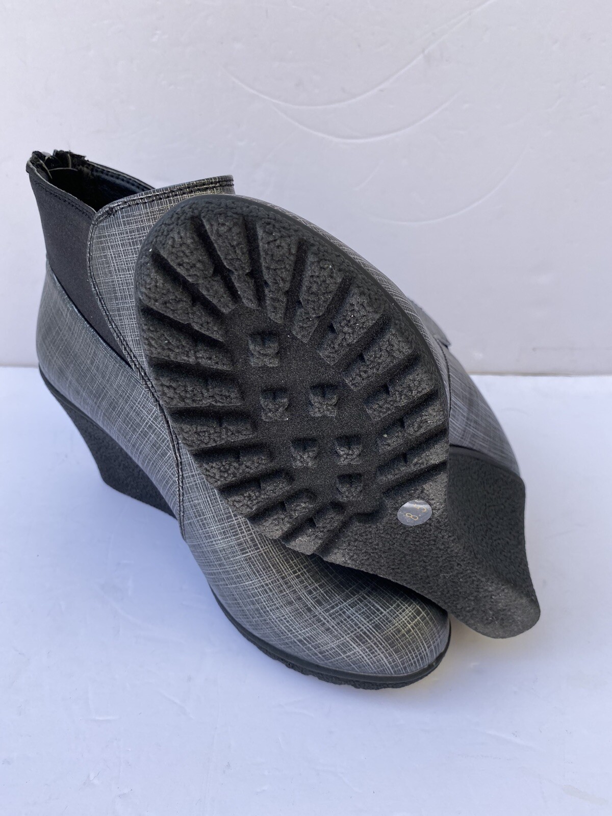 Secret Celebrity As 9 Alana Black/grey Ankle Boots, Zipper New Womens