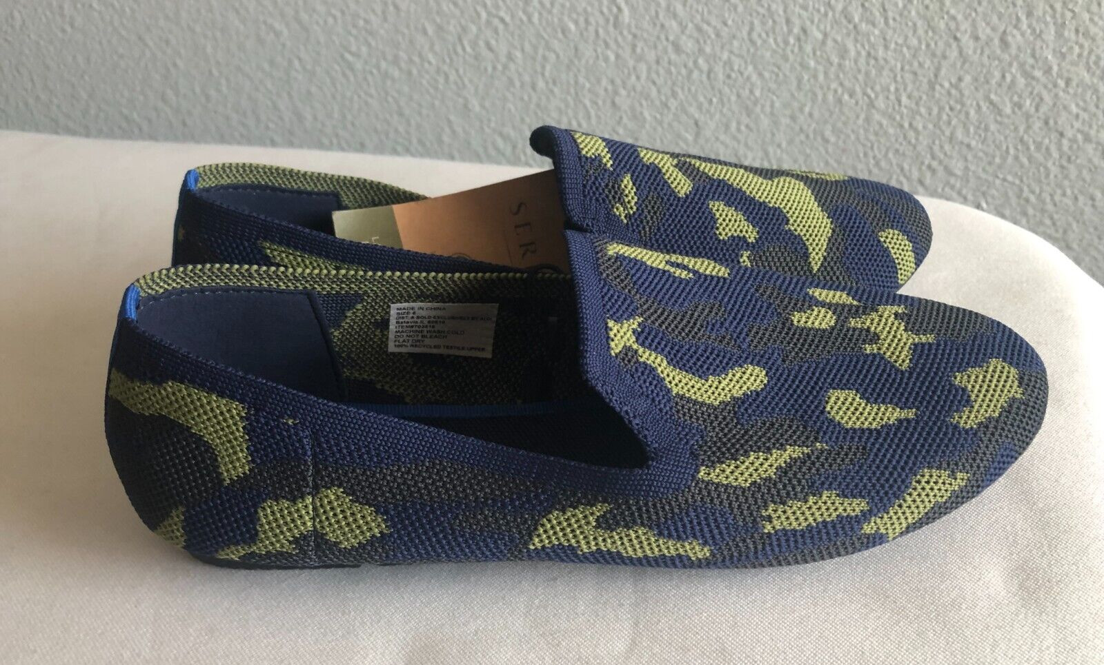 Women Camo Mesh Slip-on Flats/Shoe’s Made from Recycled Materials Size 8