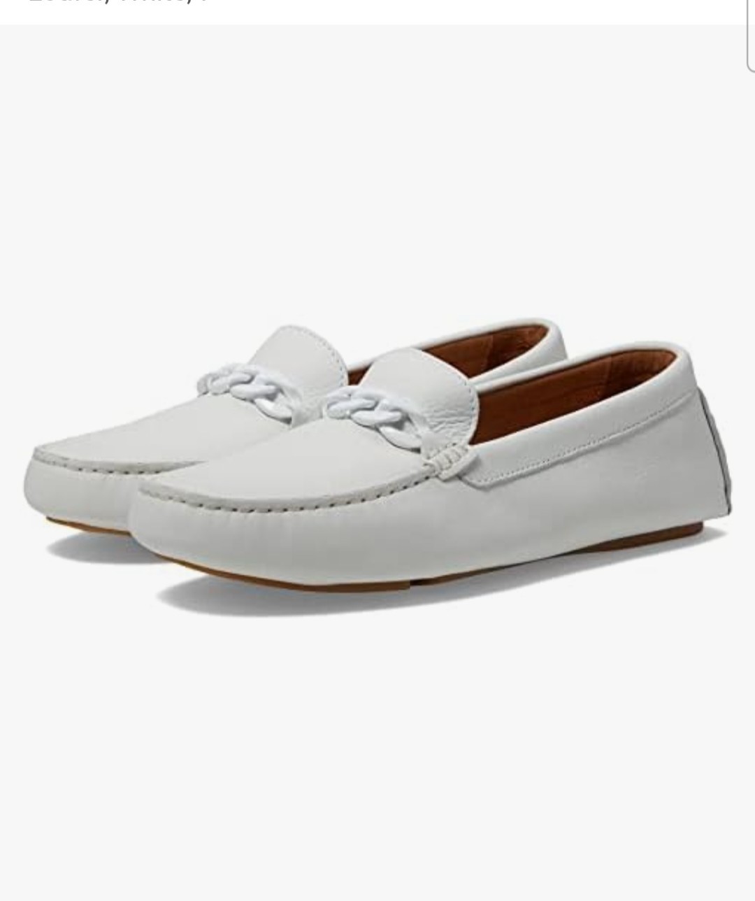 Johnston & Murphy Women’s Maggie Chain White Leather Loafers. Sz 8M