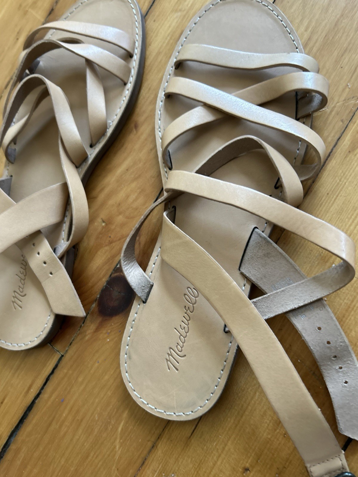 Madewell Boardwalk tan multi-strap leather sandals women’s size 111