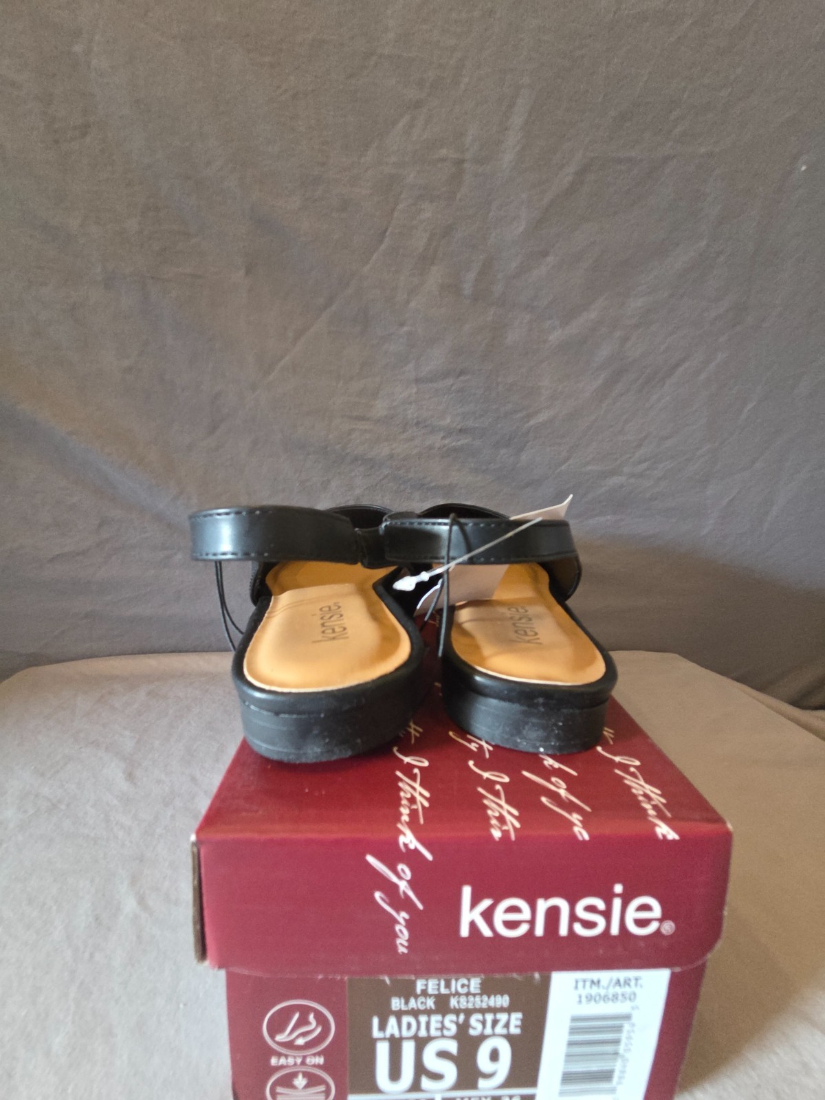 Kensie Felice Slingback Women’s Black Flats Casual Dress Shoes Size 9 w Box
