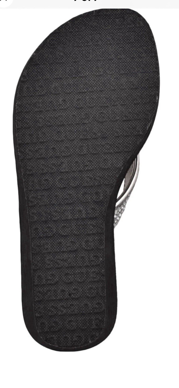 GUESS Women’s Gwsarraly ~ 3″ EVA wedge heel ~ Black/Silver ~ Size 9