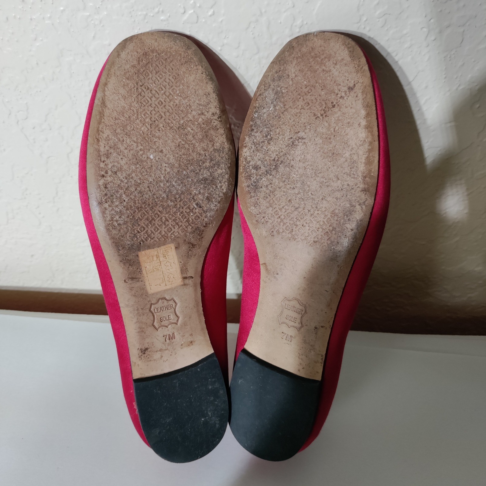 Tory Burch Red Satin Crystal Embellished Logo Loafers Smoking Flats