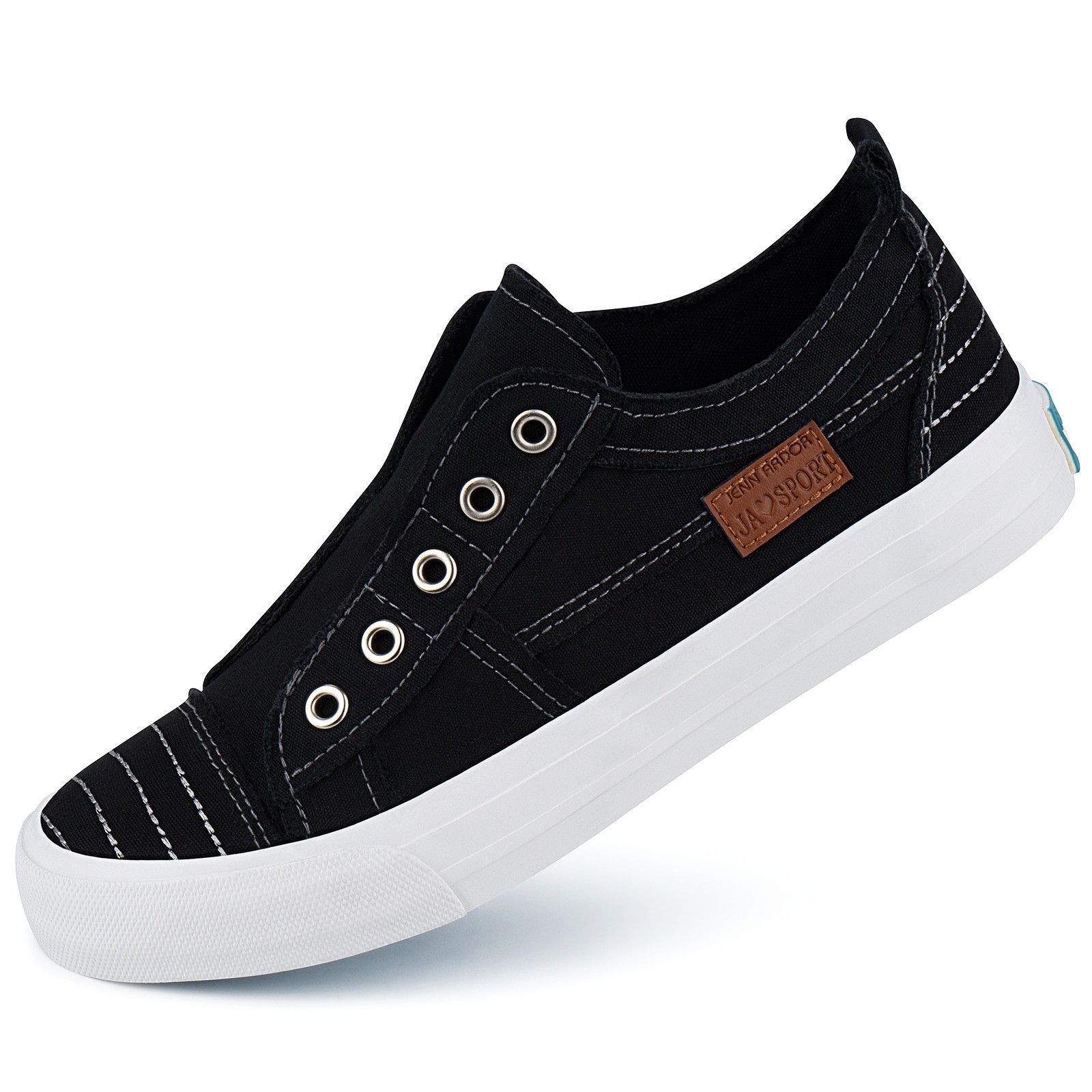 Women Fashion Slip On Canvas Sneakers Low Top Casual Tennis Walking Summer Shoes