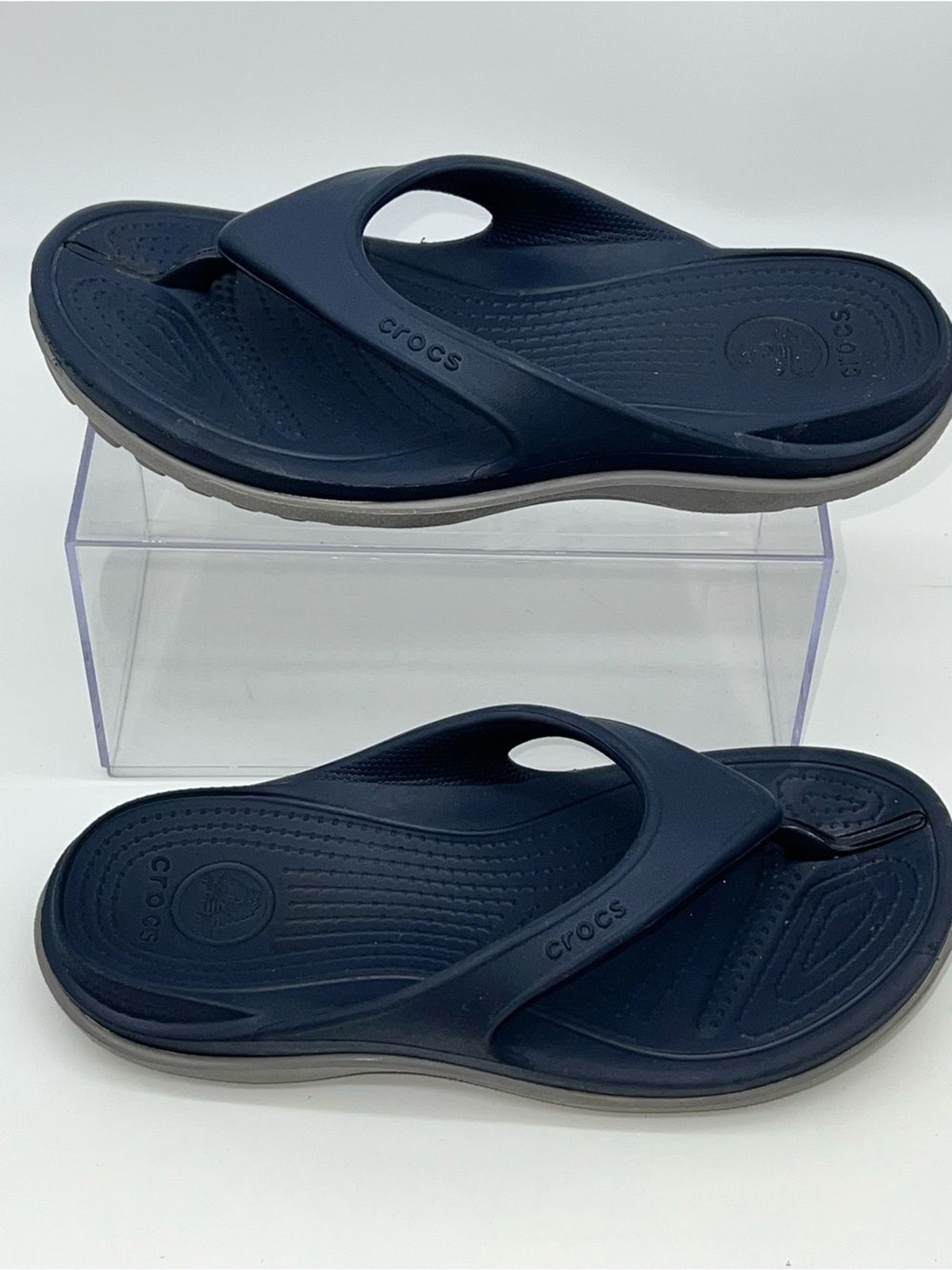 CROCS Navy Blue Baya Li Unisex Flip Flop Sandals- Women’s Size 7/Men’s Size 5