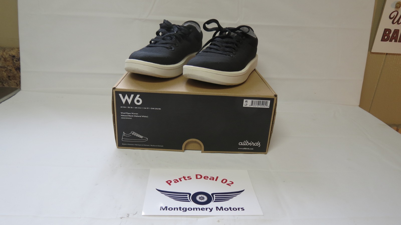Allbirds Wool Piper Woven Black White 6 W6 US EU 36 UK 3 3.5 CM 23 CHN 230 86