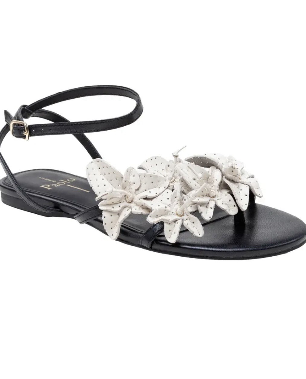 Linea Paolo Lucia Ankle Strap Sandal In Black/Ivory Nappa