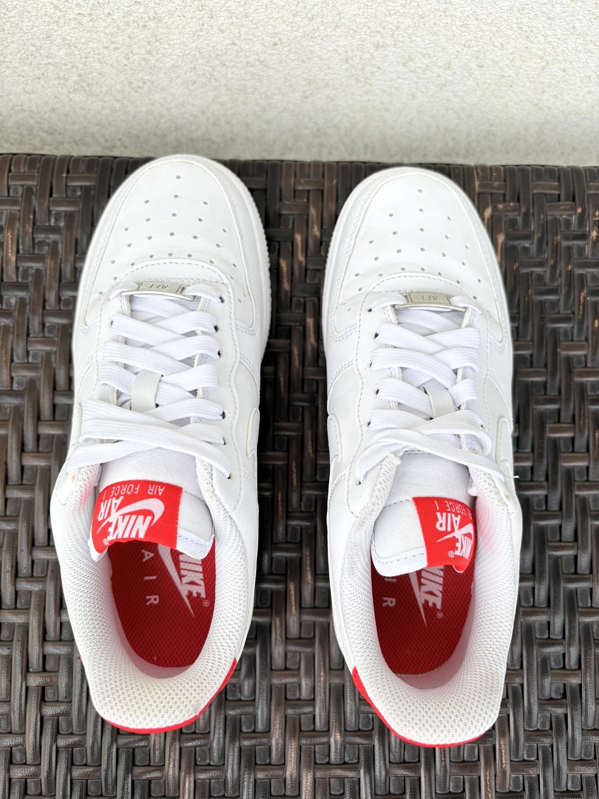 Nike Air Force 1 Low White and Red Women’s Trainers Size 36