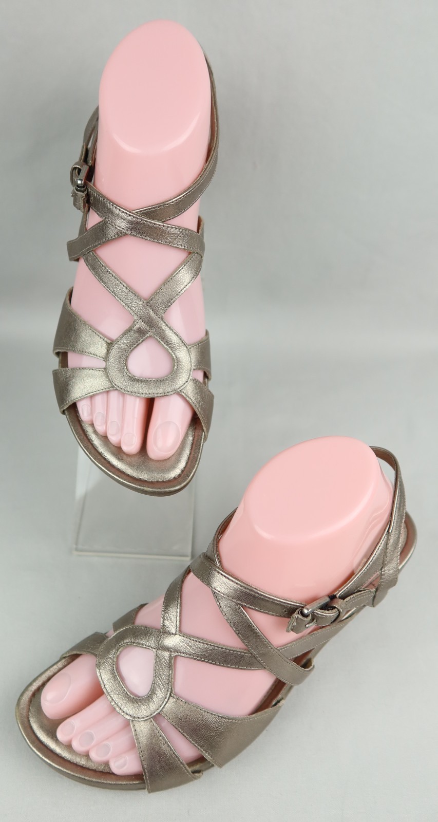 ECCO Touch 45 S Wedge Leather Sandal Platinum EU 38 / US 7