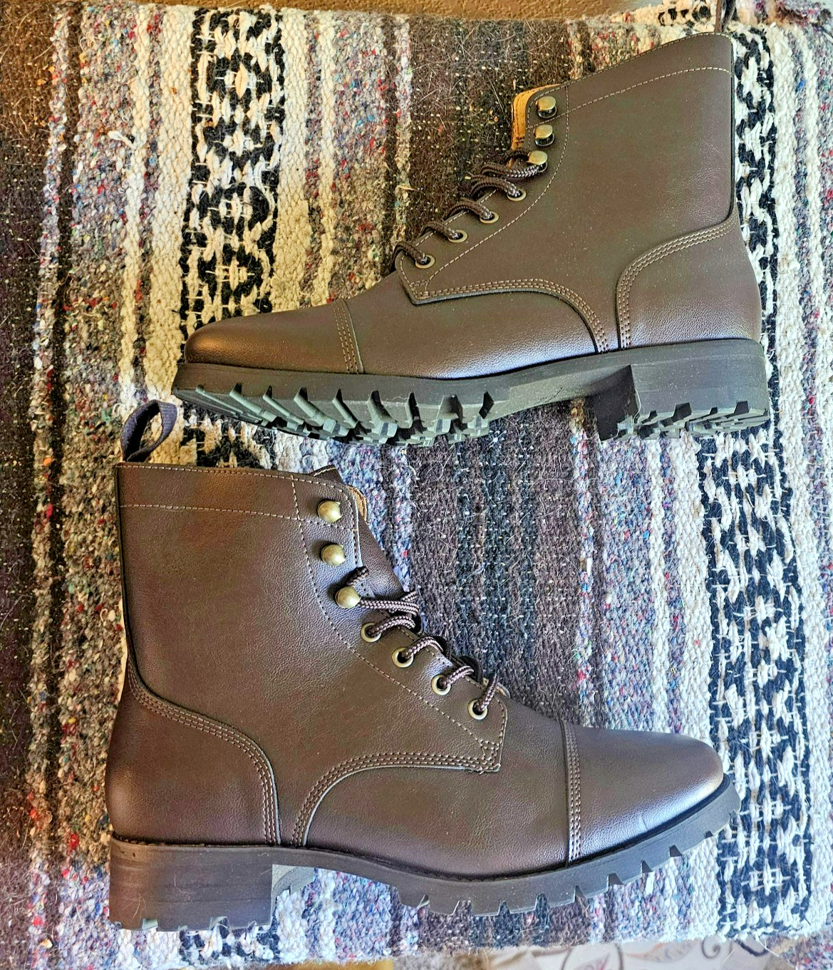 Will’s Vegan Shoes Dark Brown Vegan Leather Carbon-Neutral Work Boots Sz 9