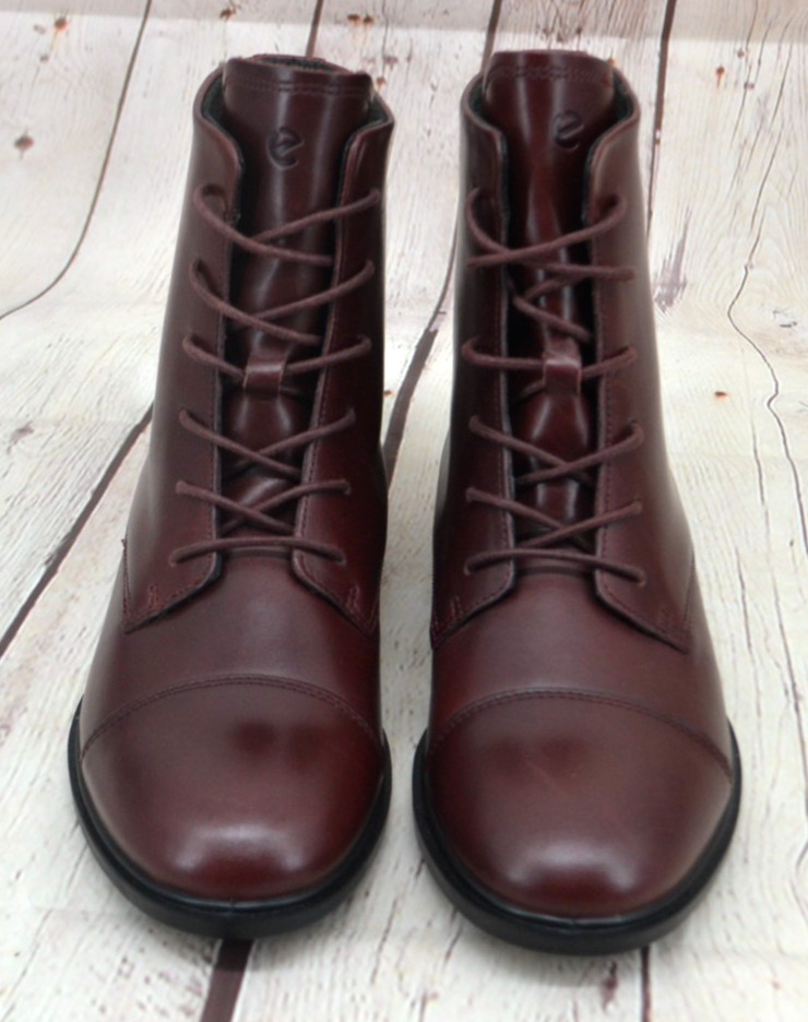 ECCO Women’s Touch 15 Lace Up Combat Style Boots SIZE 8-8.5 (39) Brown Leather