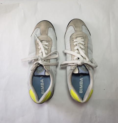 Bimba Y Lola Low Top Lace Up Sneakers EUR 37 Women’s 6.5 Suede Leather Beige Gym