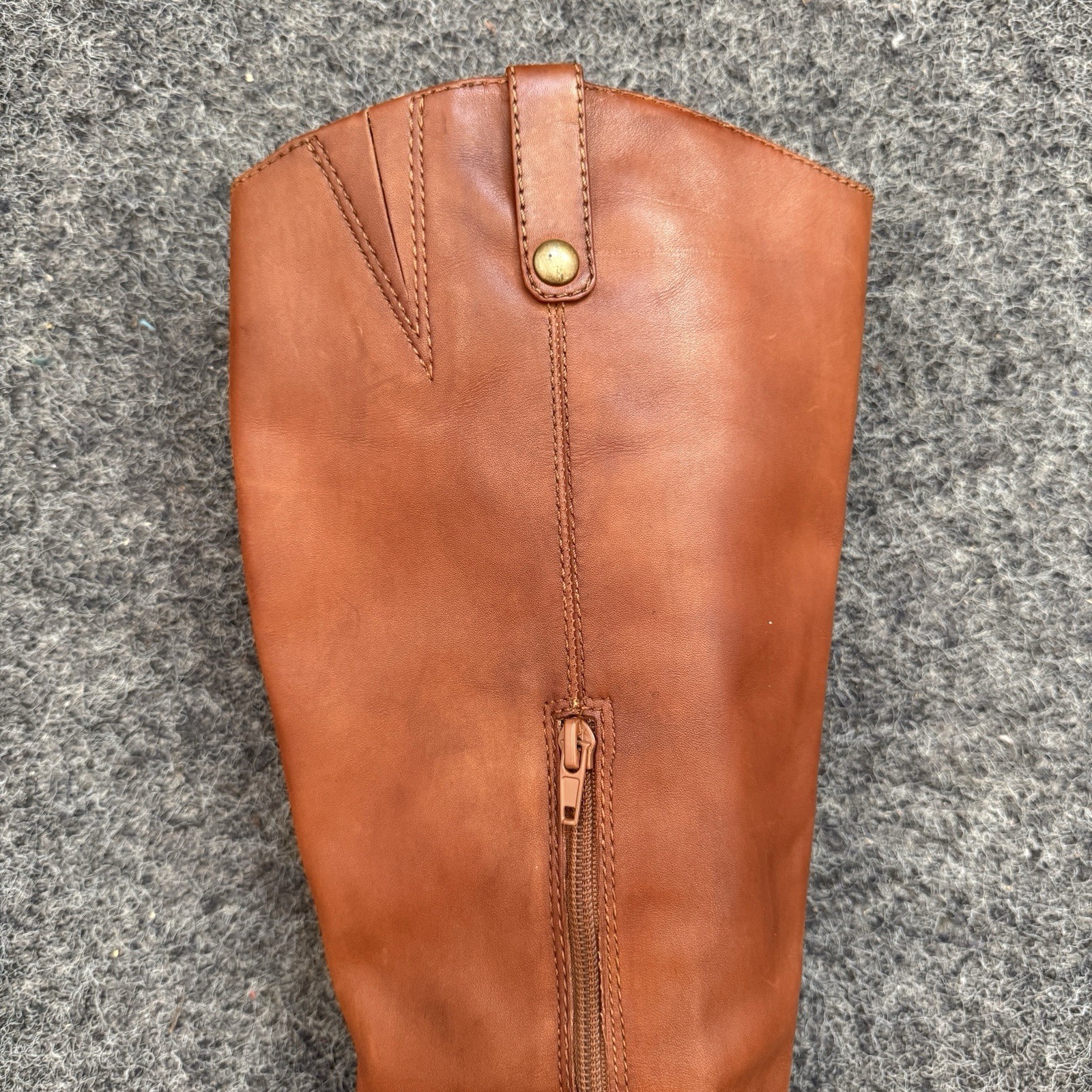 I.N.C. International Concepts Fawne Leather Tall Riding Boots Cognac Brown Sz 11