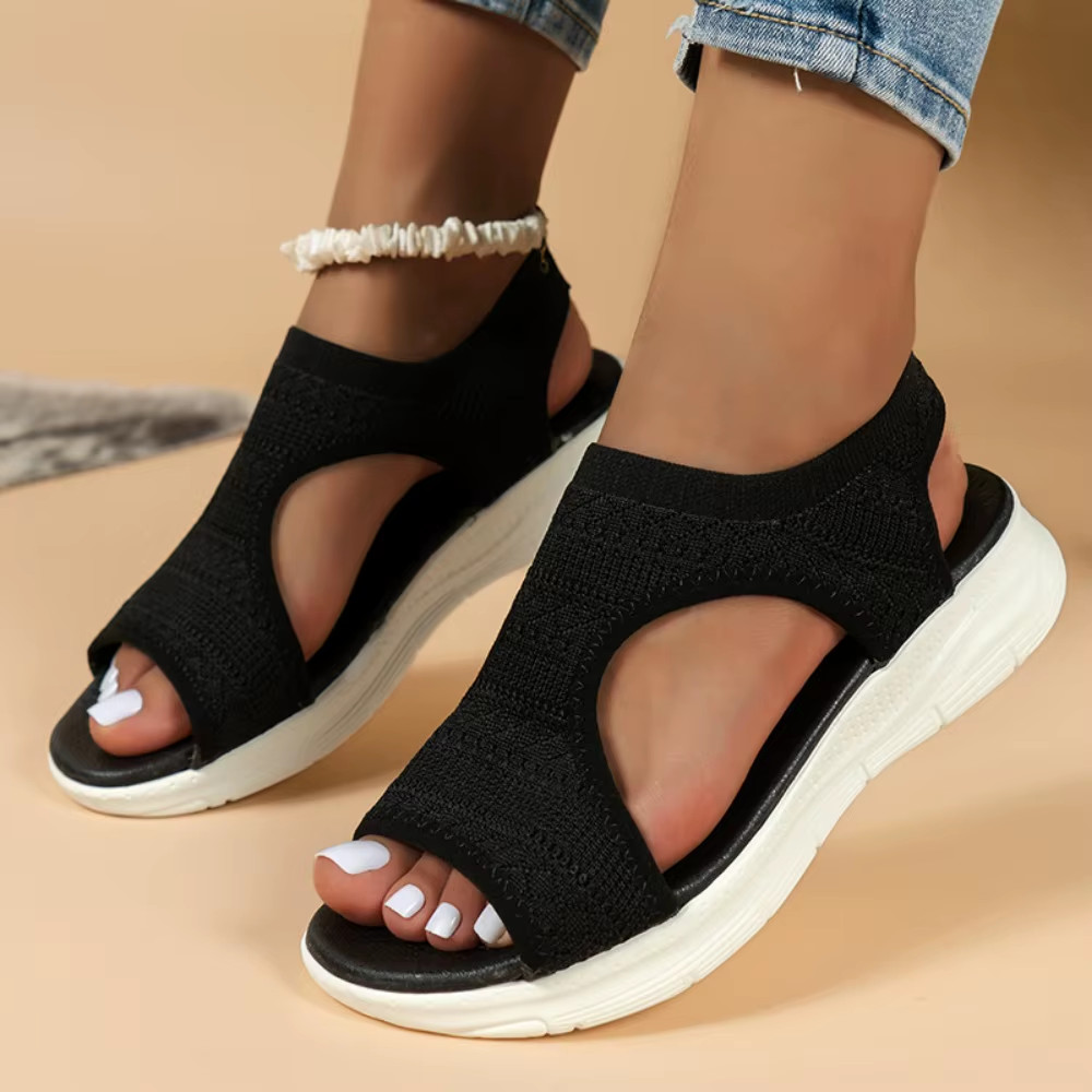 Women’s summer shoes mesh sandals wedge heel open toe casual shoes platform