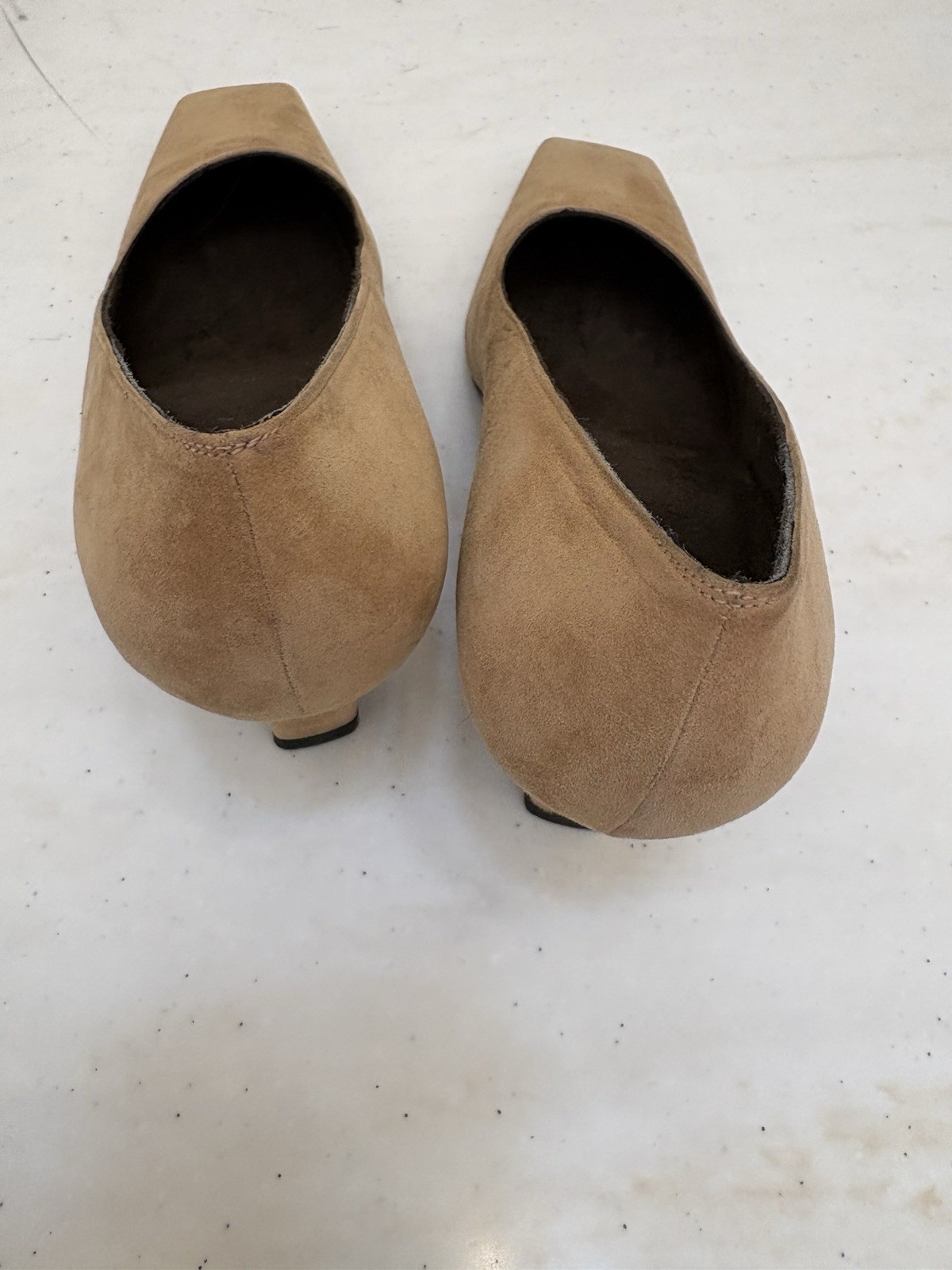 Stuart Weitzman Mantra Cashew Suede Square Toe Pumps US 8.5 New in Box