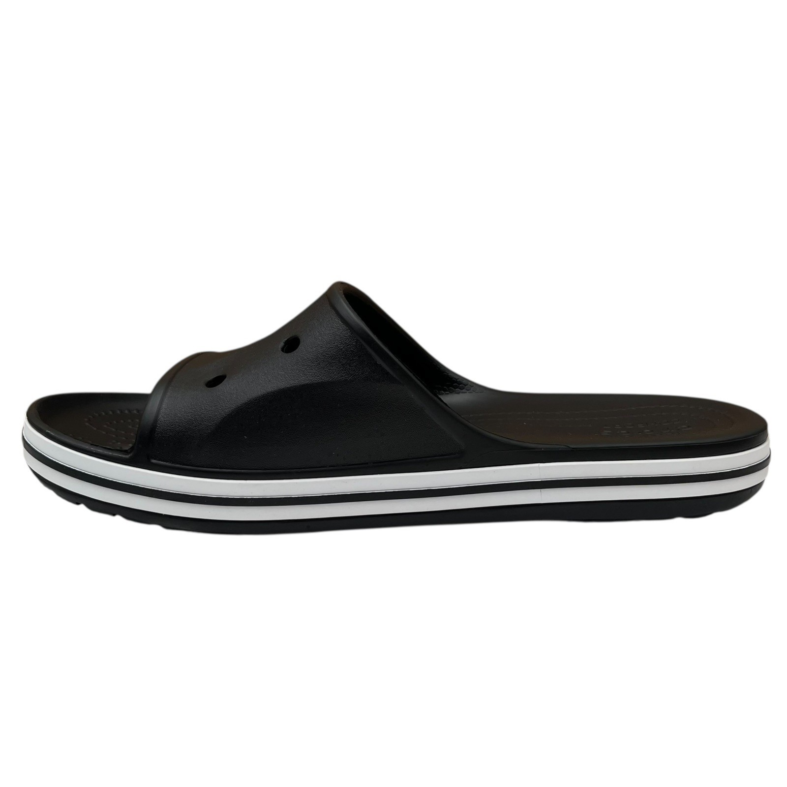 Crocs Bayaband Womens Slide Sandal Size 8 Black White Water Friendly Lightweight