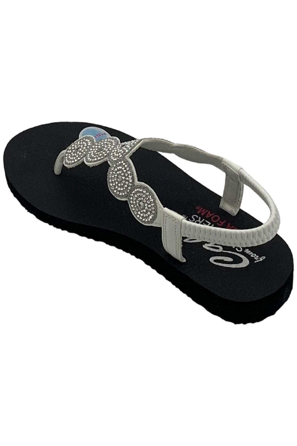 Skechers Meditation Vegan Sling Back Sandals Stars & Sparkle White