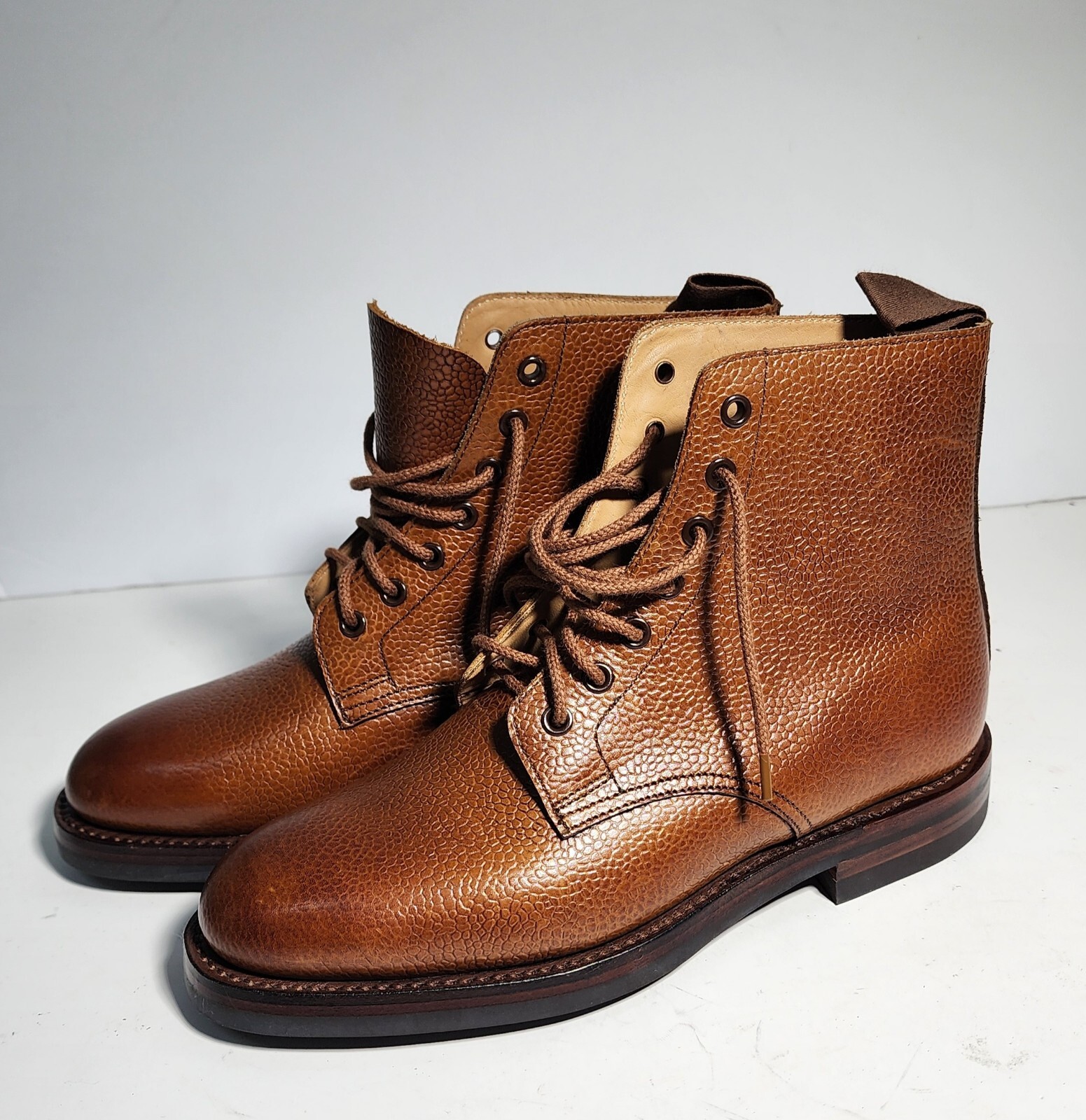 $699 New Crockett & Jones Barnwell 2 Brown Leather Boots Womens 50 C / 5.5 us