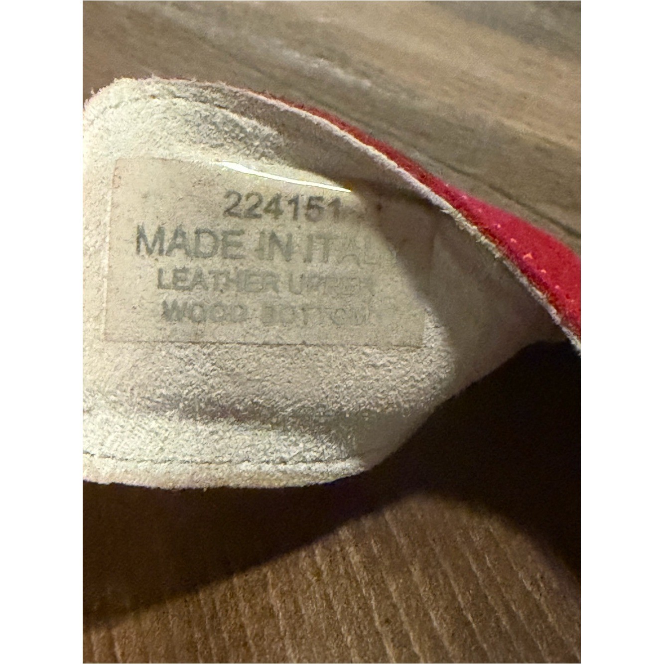 Dr. Scholl’s Original Exercise Sandals Red Suede Wood Size 9 Made in Italy
