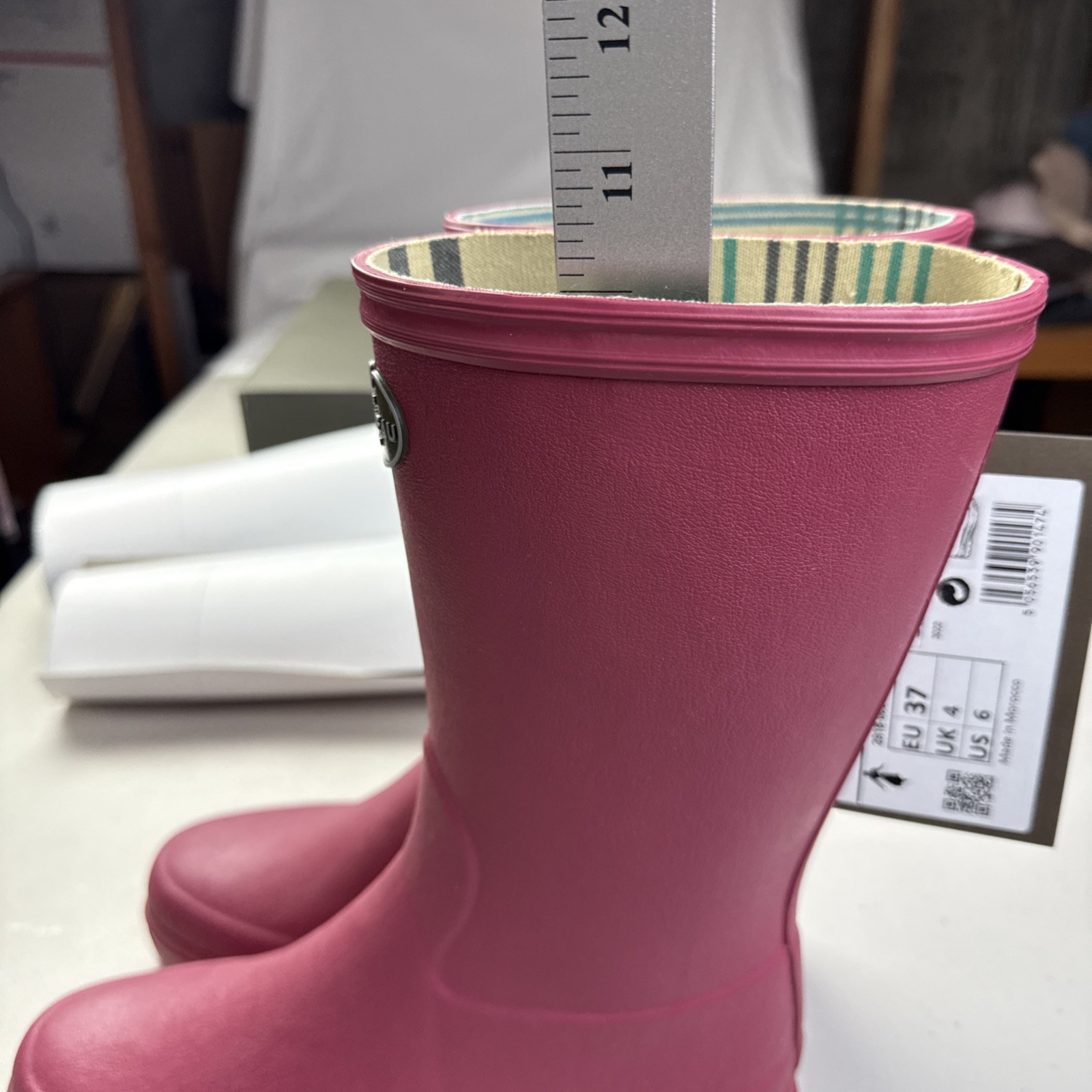 Le Chameau 1927 Rain Boots Women’s Size 6 Iris Botlyn Rose Pink Lined New w/ Box