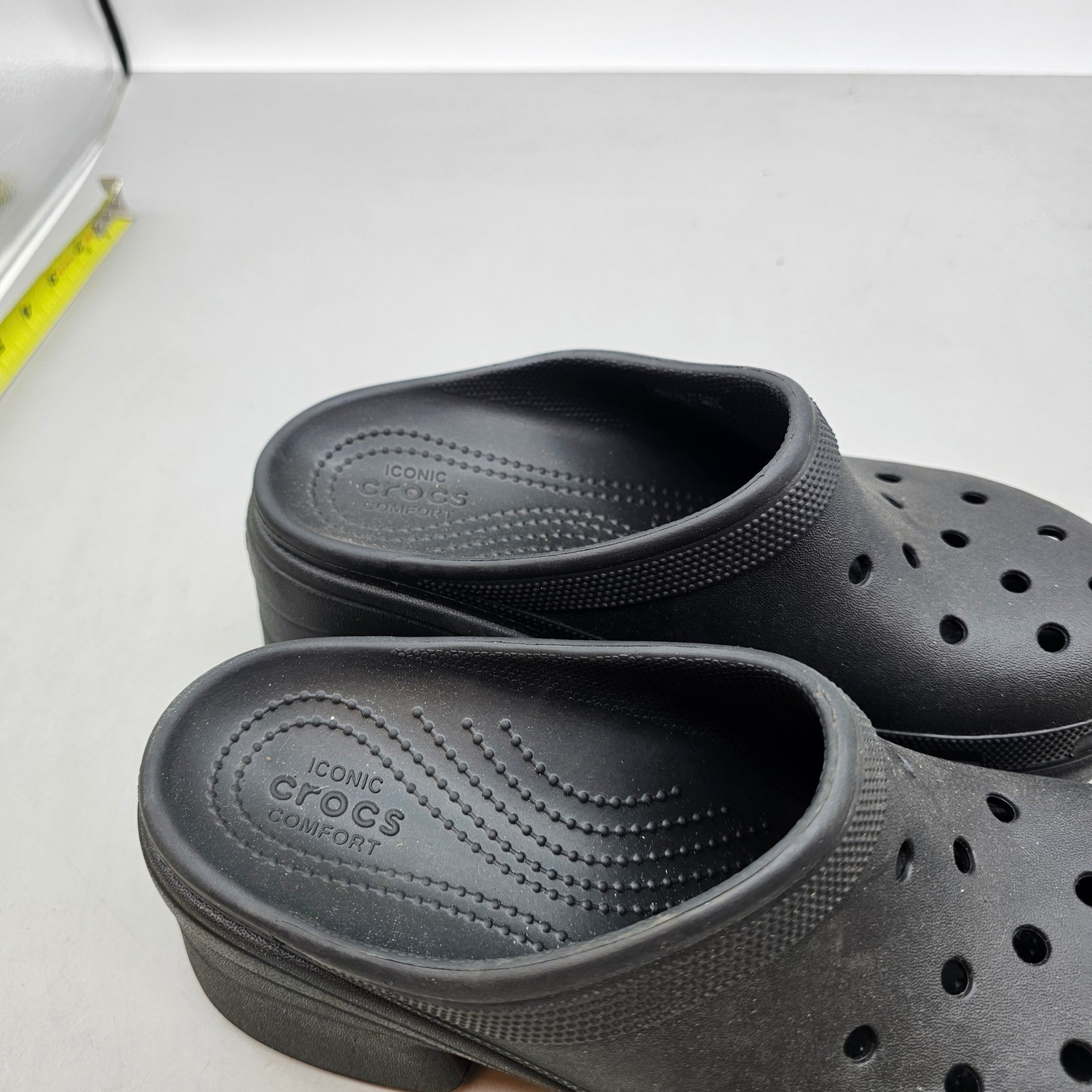 Crocs Siren Clog Black Platform Block Heel Mules Womens 9 Mens 7 208547-001
