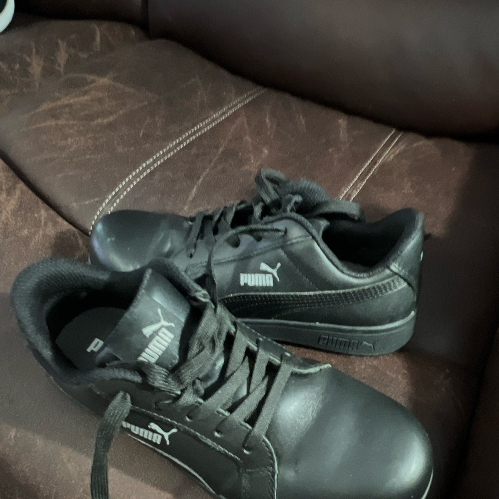 PUMA Men’s Black Lace-Up Low Top Slip Resistant Athletic Sneakers