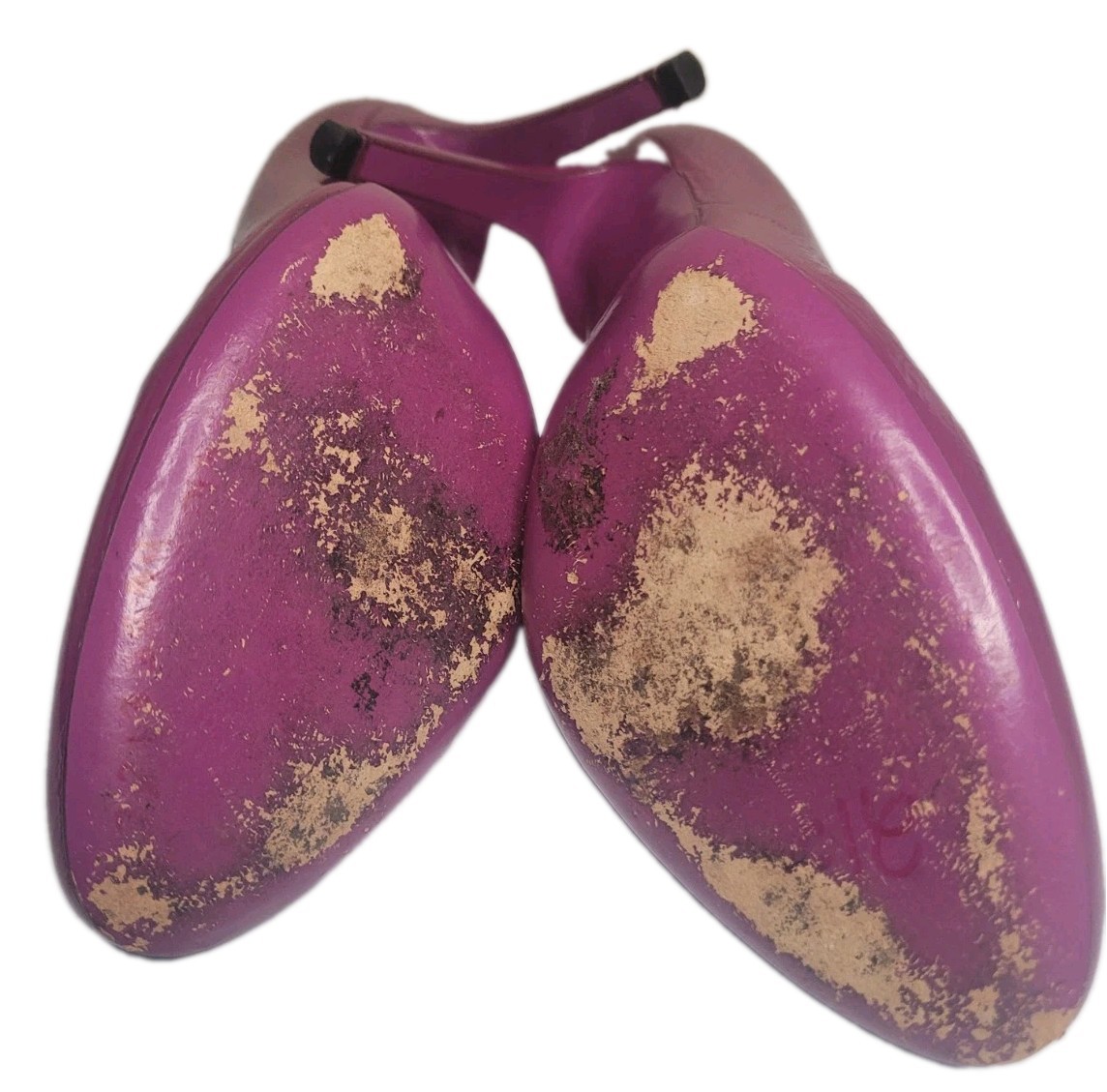 Sergio Rossi Women Purple Plum Leather Almond Toe High Heels Sz 38 US 7&1/2-8