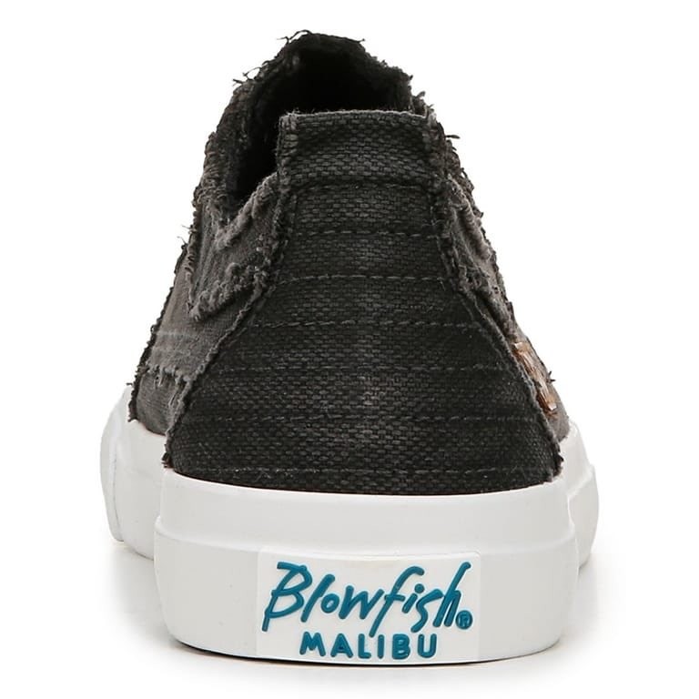 Blowfish Malibu Play Women Black Canvas Slip On Sneaker Distressed Sz 7 M New