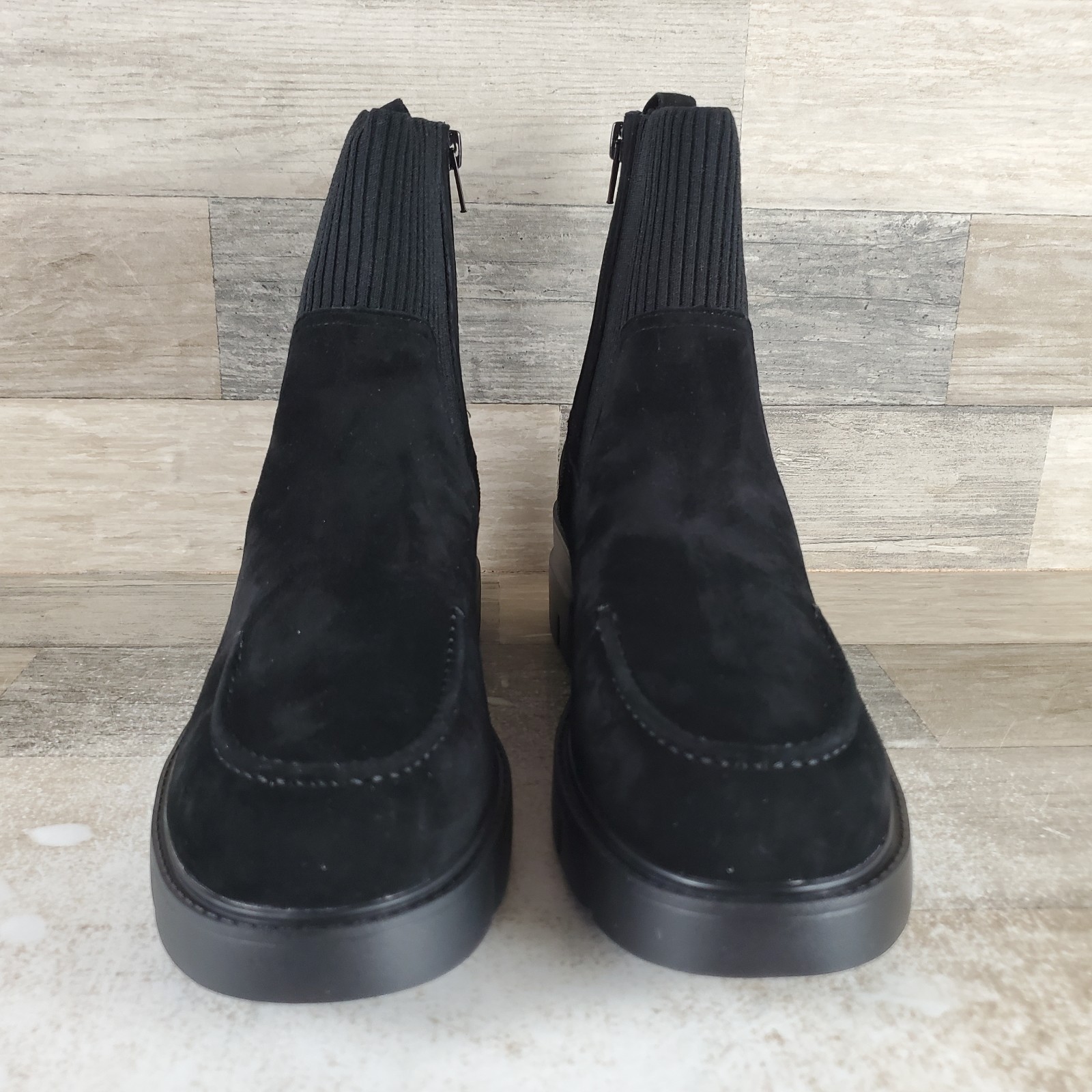 Vaneli Nalda Womens Ankle Boots Sz 9.5 Black Suede Side Zip Round Toe Vam Eli